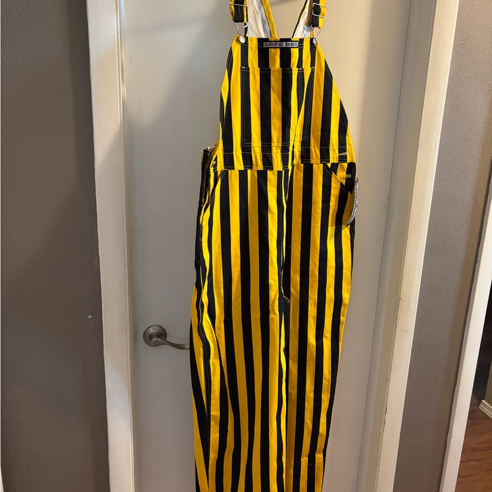 Dickies NWT Yellow and Black Striped Overalls